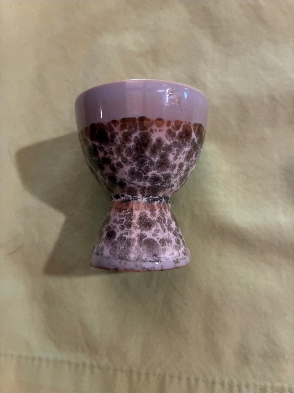Speckled Pink Ceramic Egg Cup Vase - Unbranded